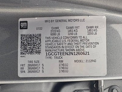 2022 Chevrolet Colorado 4WD Crew Cab Short Box ZR2