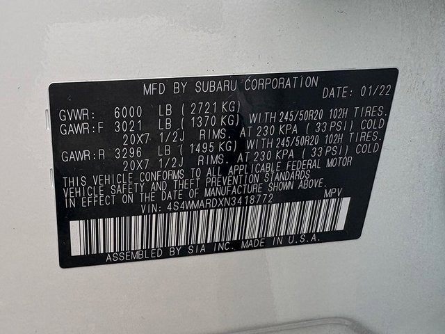 2022 Subaru Ascent Touring